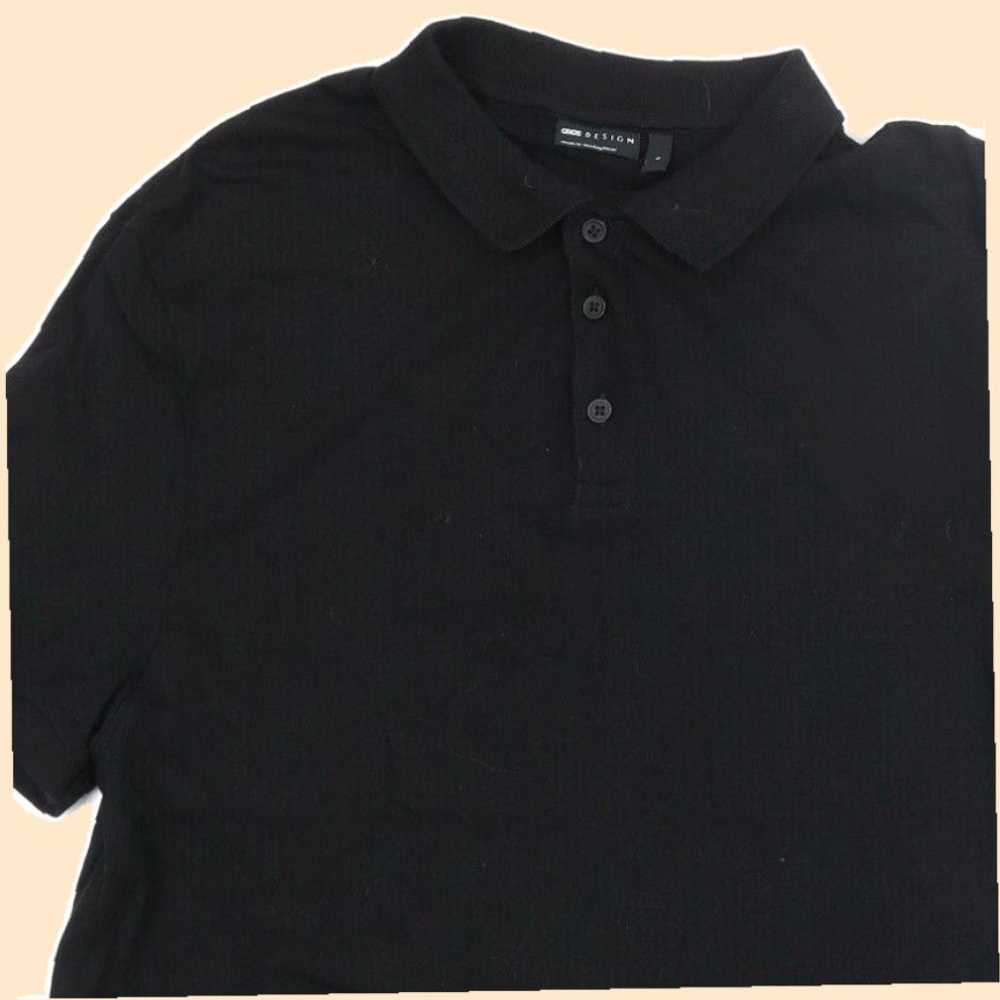 Asos Classic Fit Black Cotton Blend Polo Shirt fo… - image 6