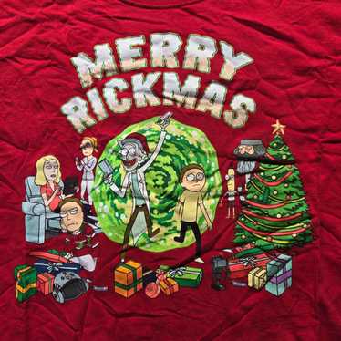 Swims Rick And Morty Merry Rickmas Holiday Red T-… - image 1