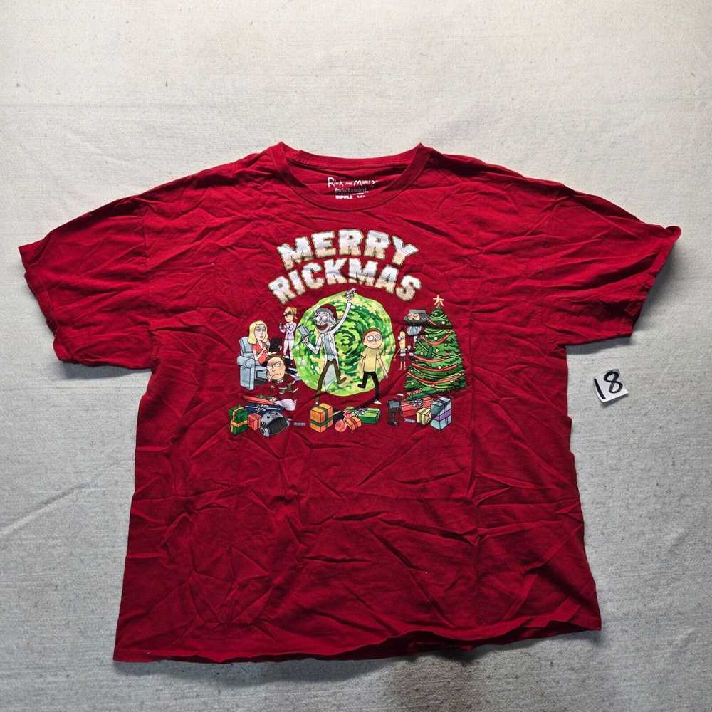 Swims Rick And Morty Merry Rickmas Holiday Red T-… - image 2