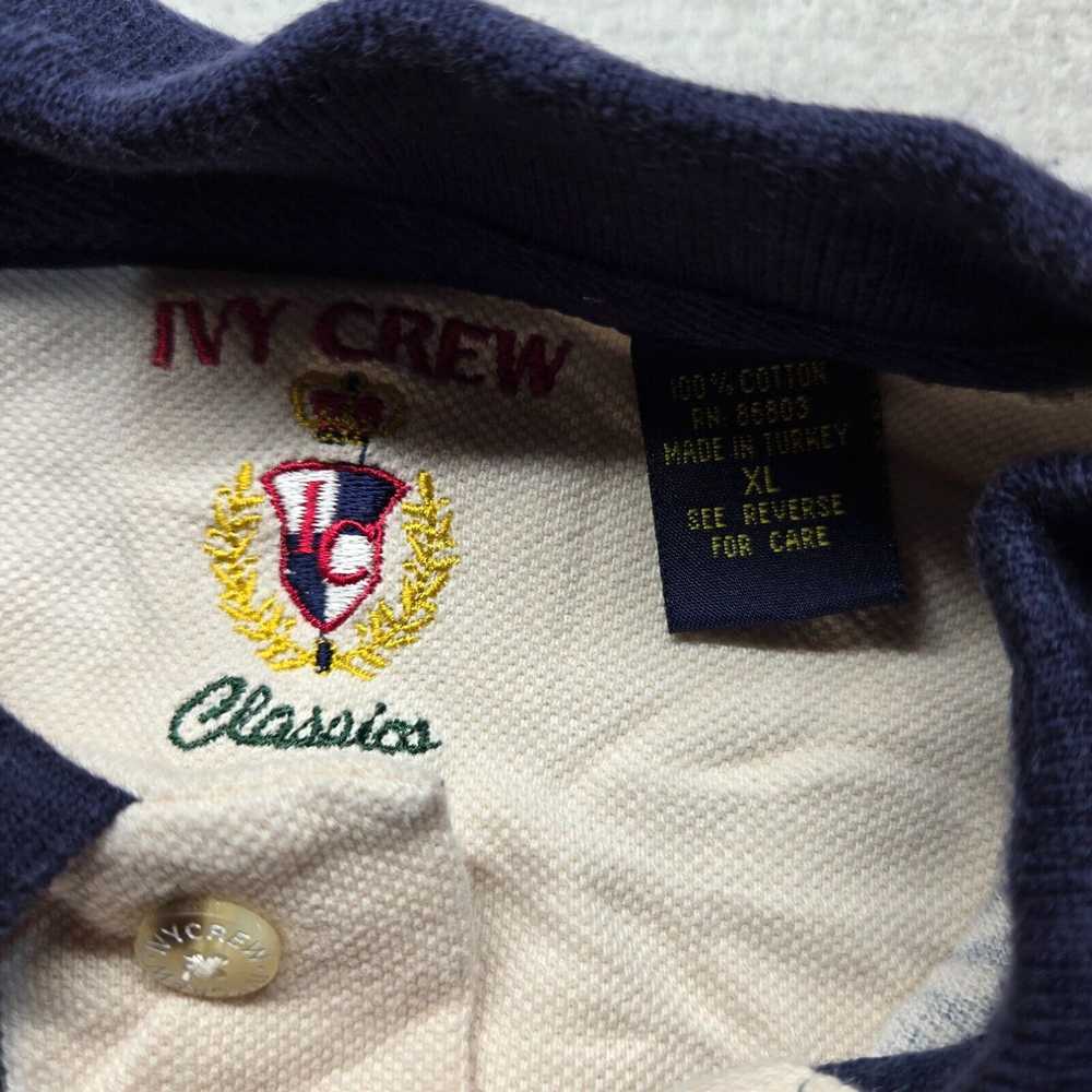 Vintage Ivy Crew Classics Blue Palm Polo Shirt 10… - image 3