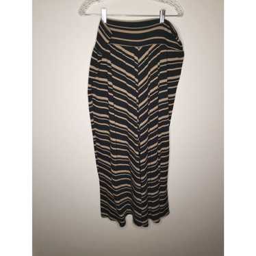 Vintage I.N. Studio Womens Long Brown Black Strip… - image 1