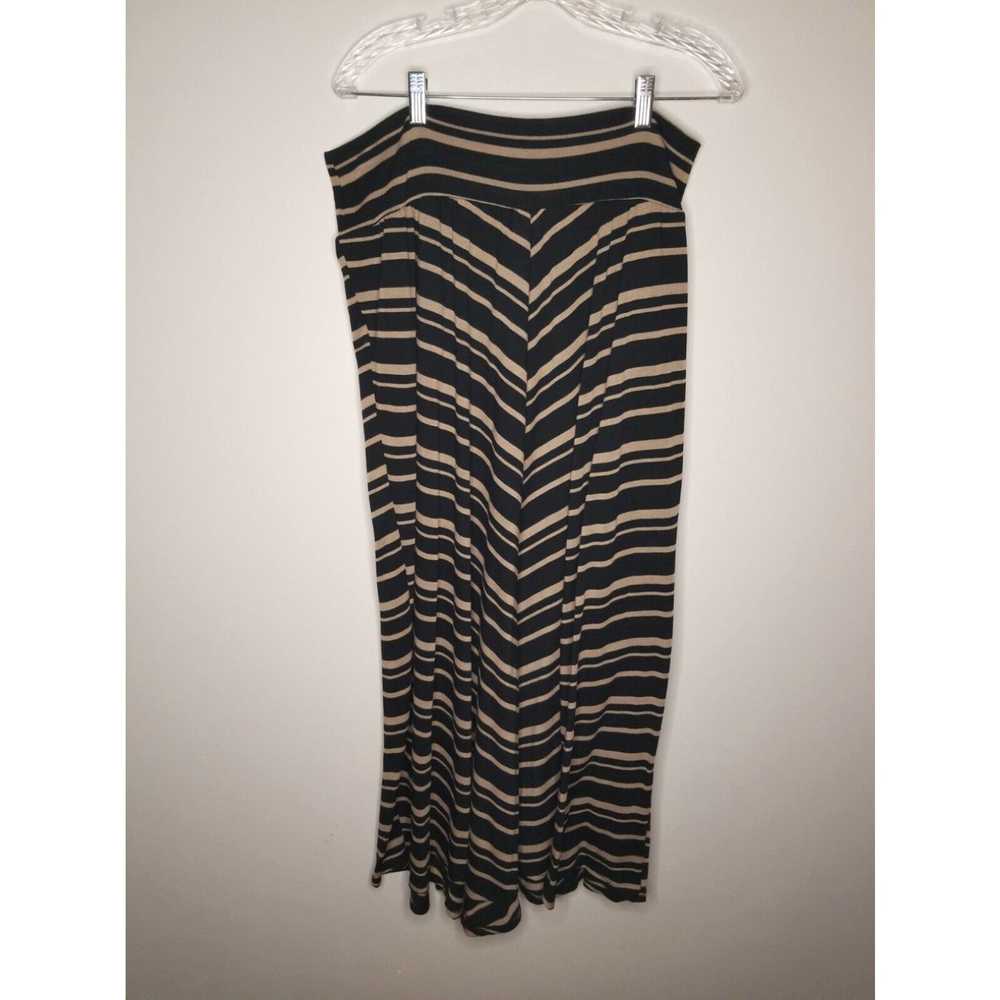 Vintage I.N. Studio Womens Long Brown Black Strip… - image 3