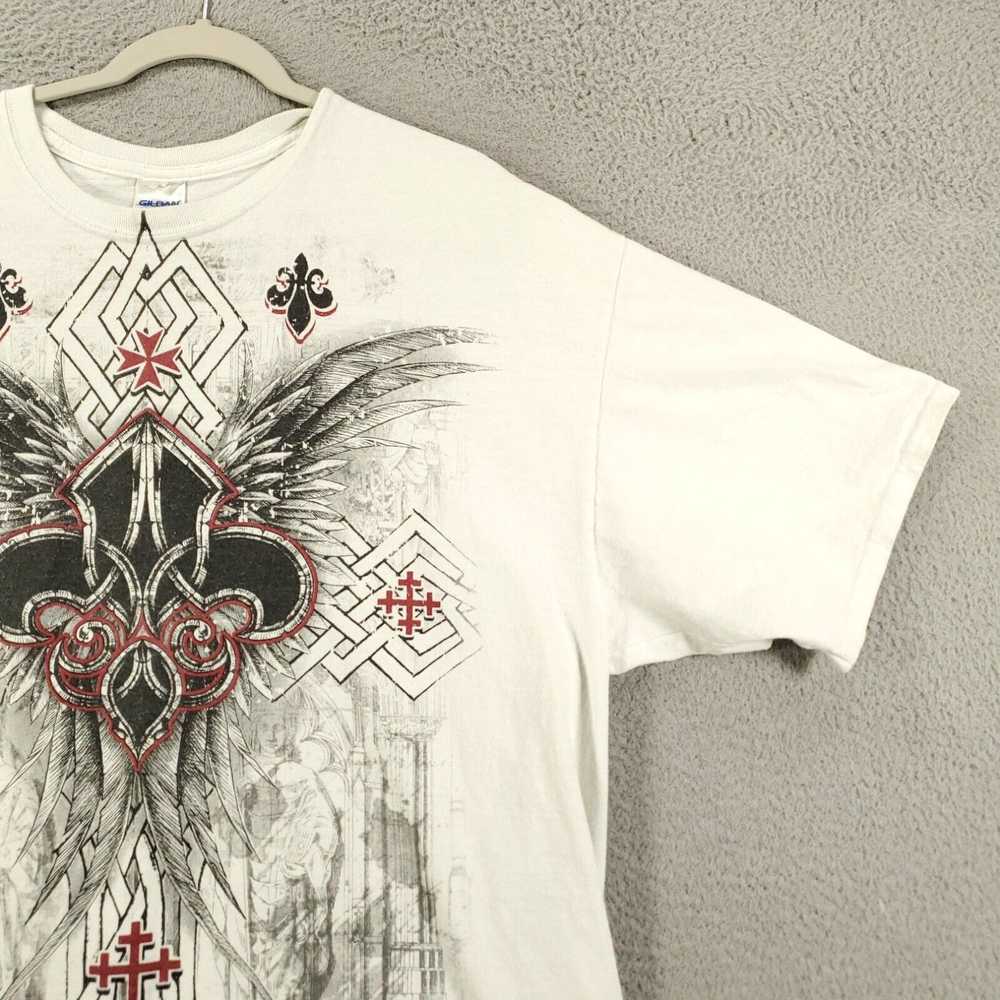 Gildan Wings Cross Shirt Mens 2XL Y2K Graphic Pri… - image 2