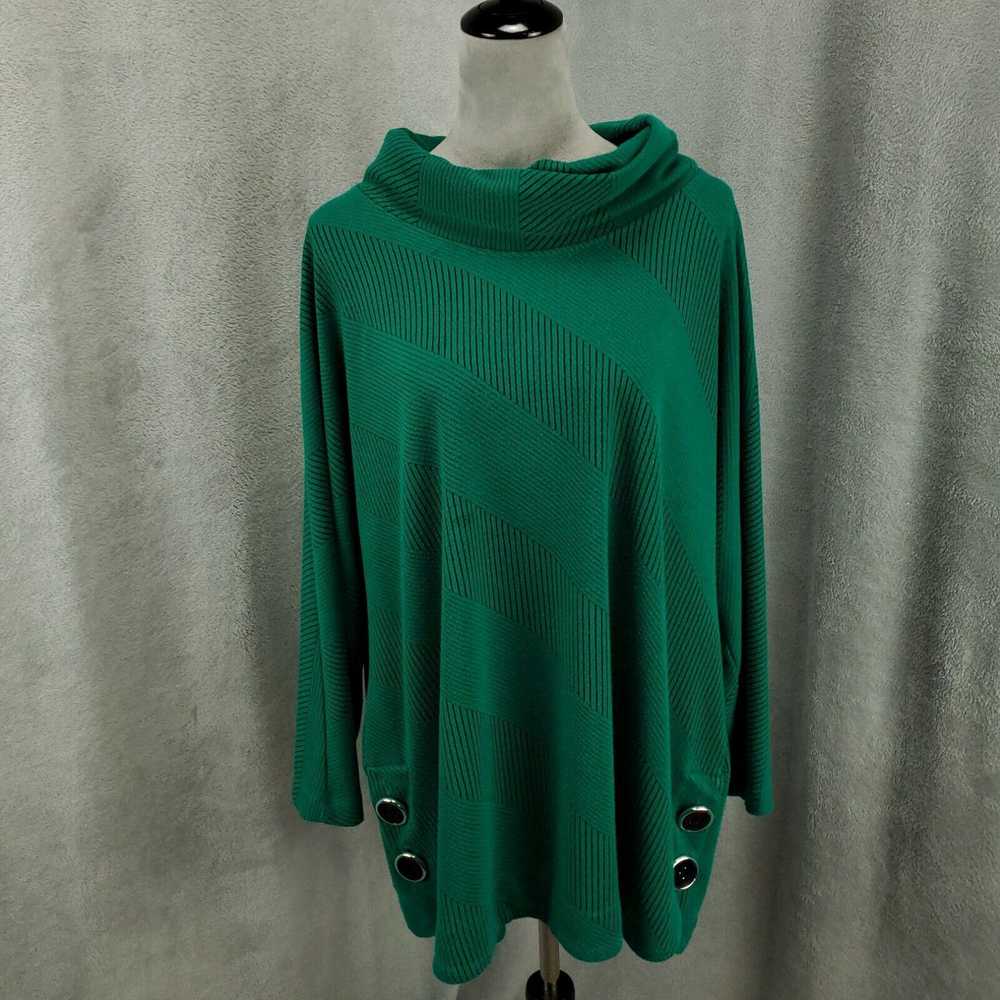 Vintage Ali Miles Sweater Womens 1X Green Ribbed … - image 1