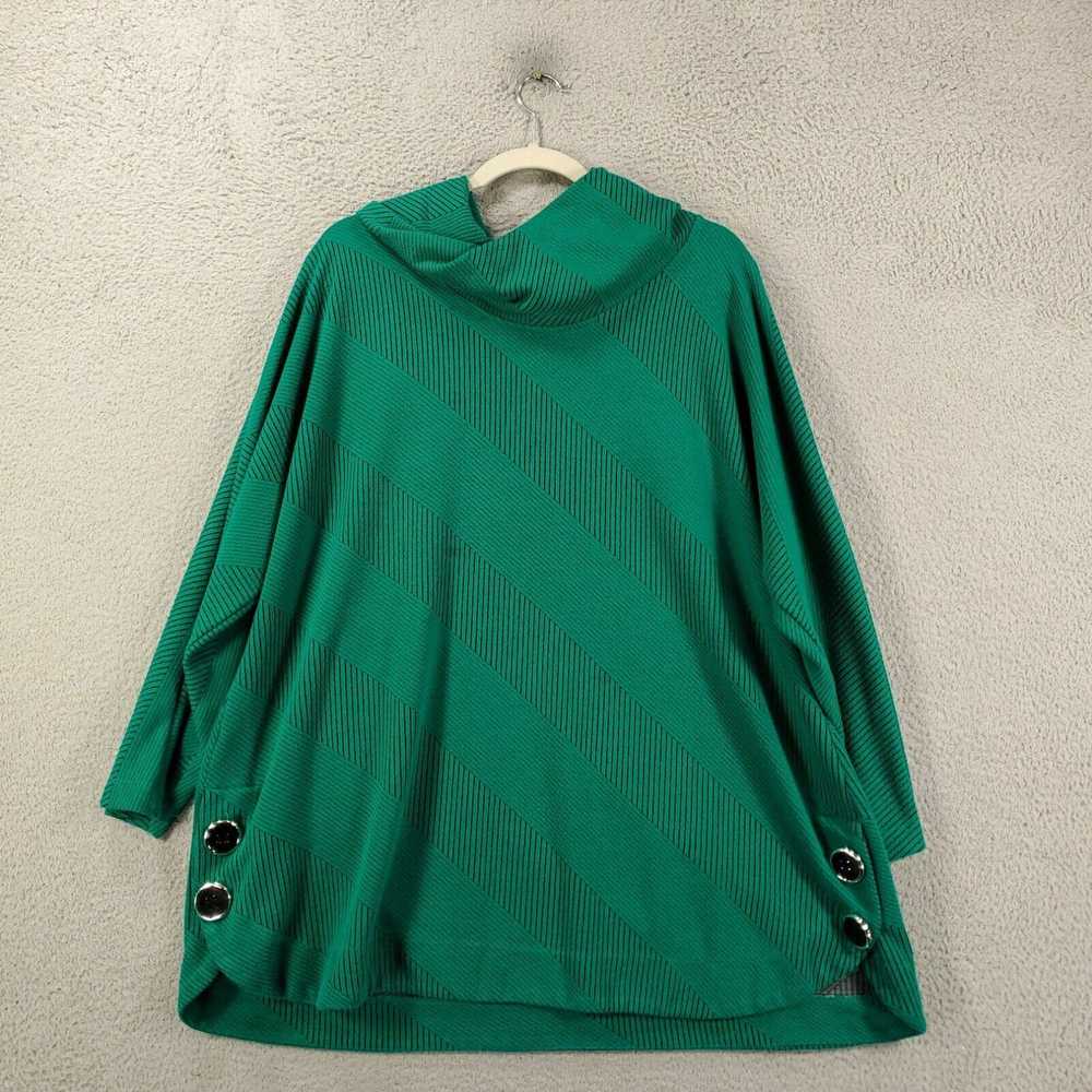 Vintage Ali Miles Sweater Womens 1X Green Ribbed … - image 2