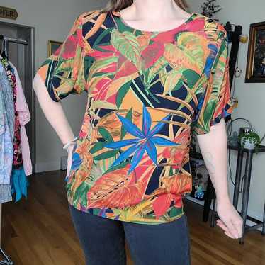 Vintage 1990's tropical blouse - Karen Kane - image 1