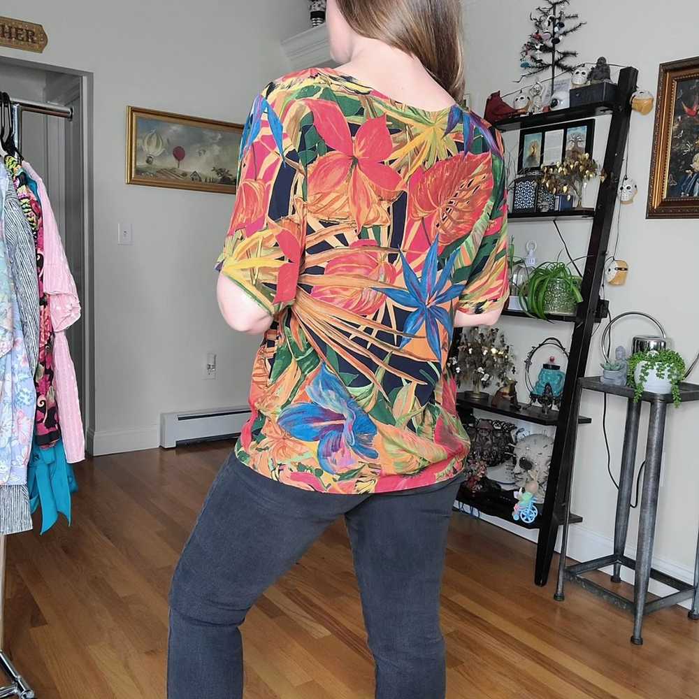 Vintage 1990's tropical blouse - Karen Kane - image 3