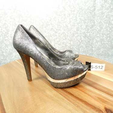 Vintage Gianni Bini Heels Womens 6 M Silver Sequi… - image 1