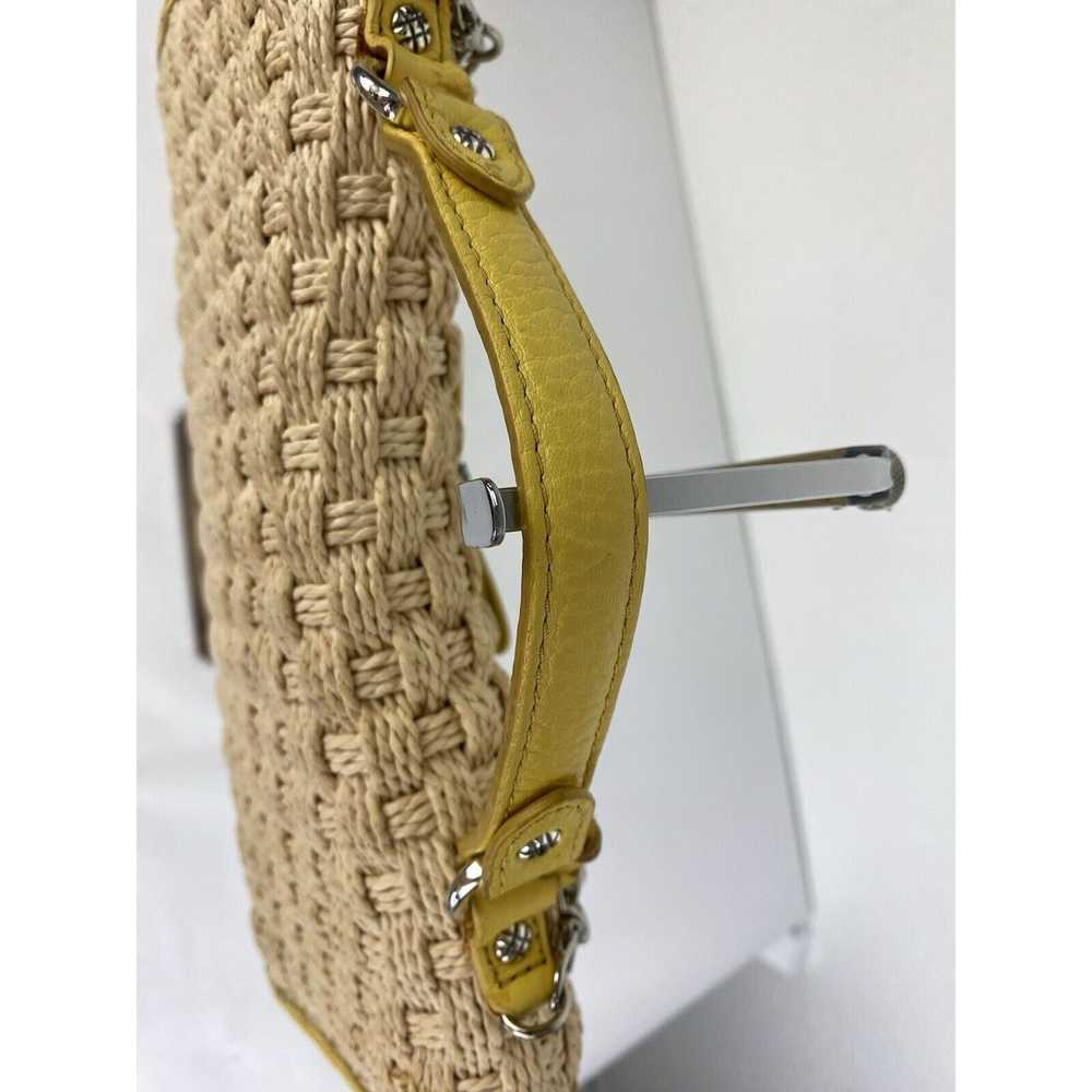 Brighton VTG BRIGHTON Straw Bag Yellow Leather Li… - image 7