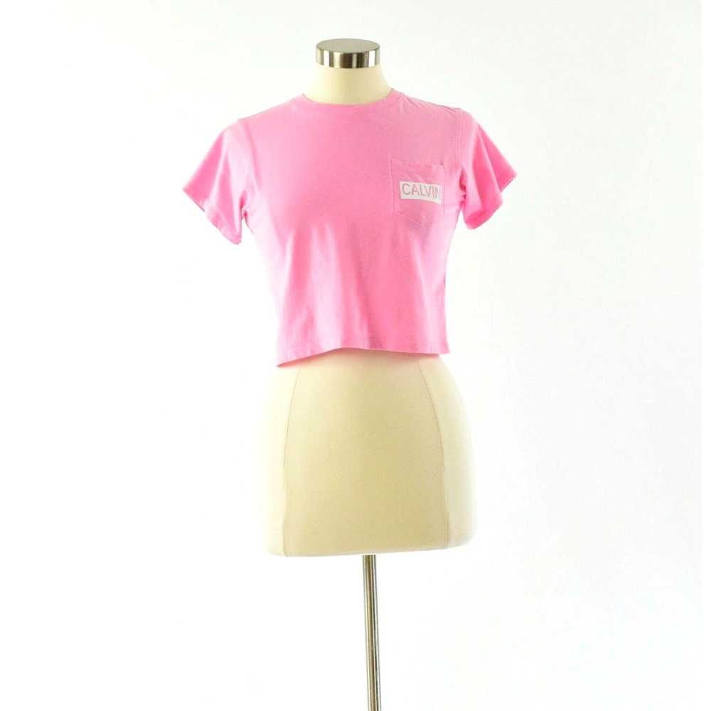 Vintage Womens S Pink Calvin Klein Crop Top Cropp… - image 1