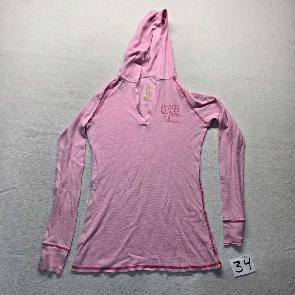 Pinko Pink "Chill Out" Waffle Knit Hoodie Sweater… - image 2