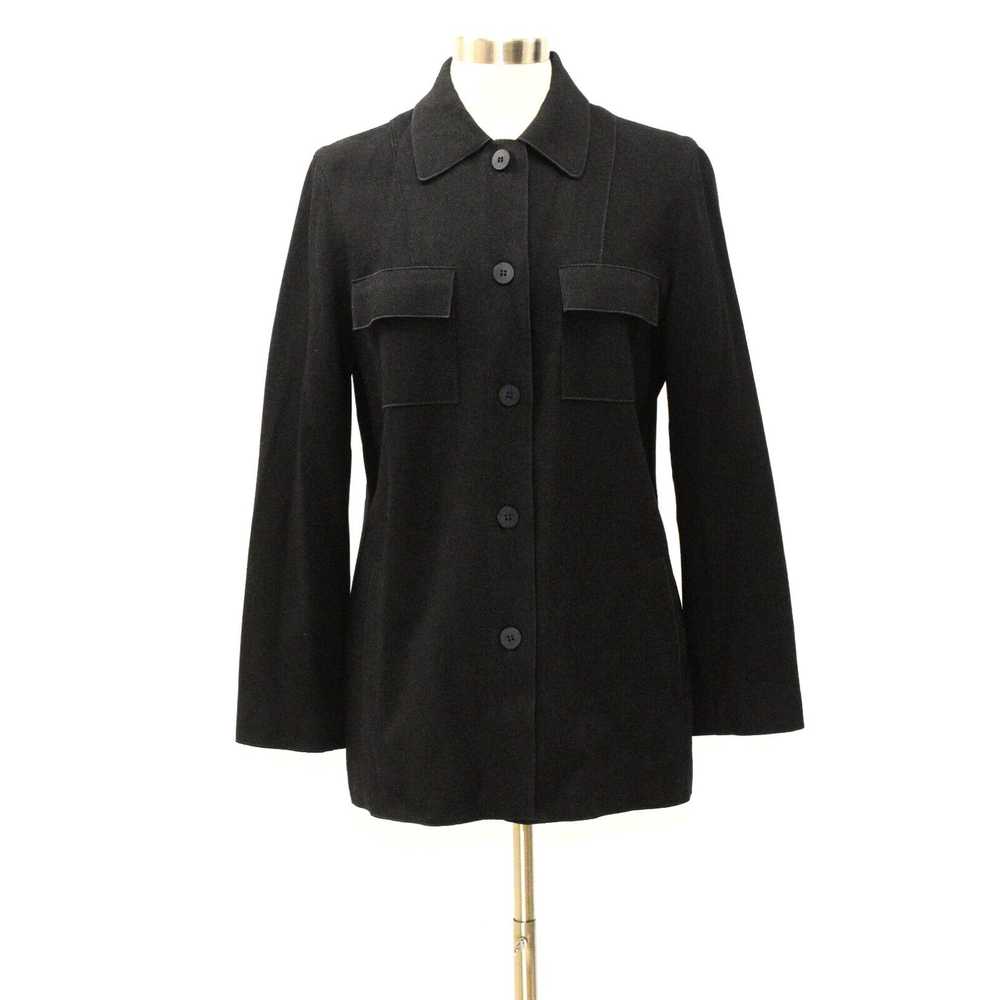 Vintage Womens 10 Black Elbow Patch Shirt Jacket … - image 1