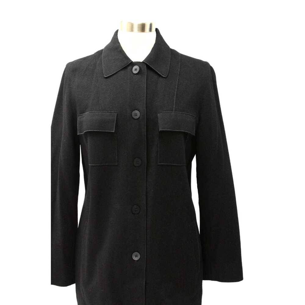 Vintage Womens 10 Black Elbow Patch Shirt Jacket … - image 2