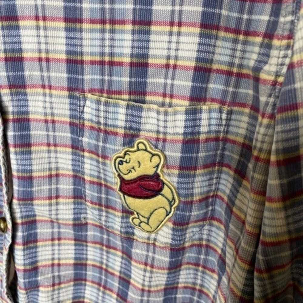 Vintage Disney Winnie the Pooh, flannel plaid but… - image 3