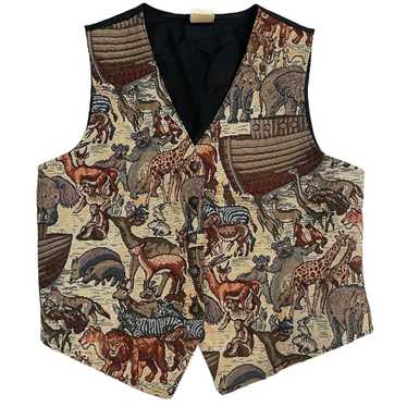 Vintage Noah's Ark Vest Womens Size Medium Tapest… - image 1