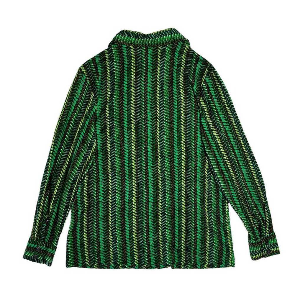 80s vintage long-sleeve green botanical hippie di… - image 6