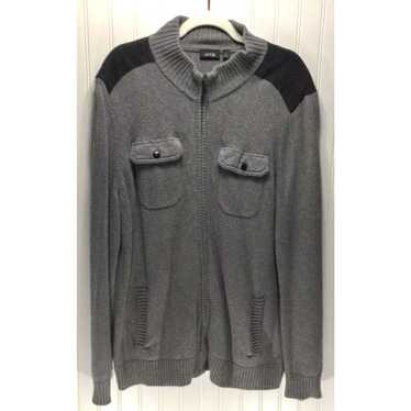 Apt. 9 APT.9 Mens Size L Gray Full Zip Knit Sweat… - image 1