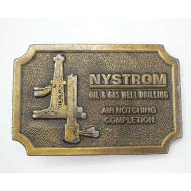 Buckle Nystrom Oil & Gas Well Frilling Brass Belt 