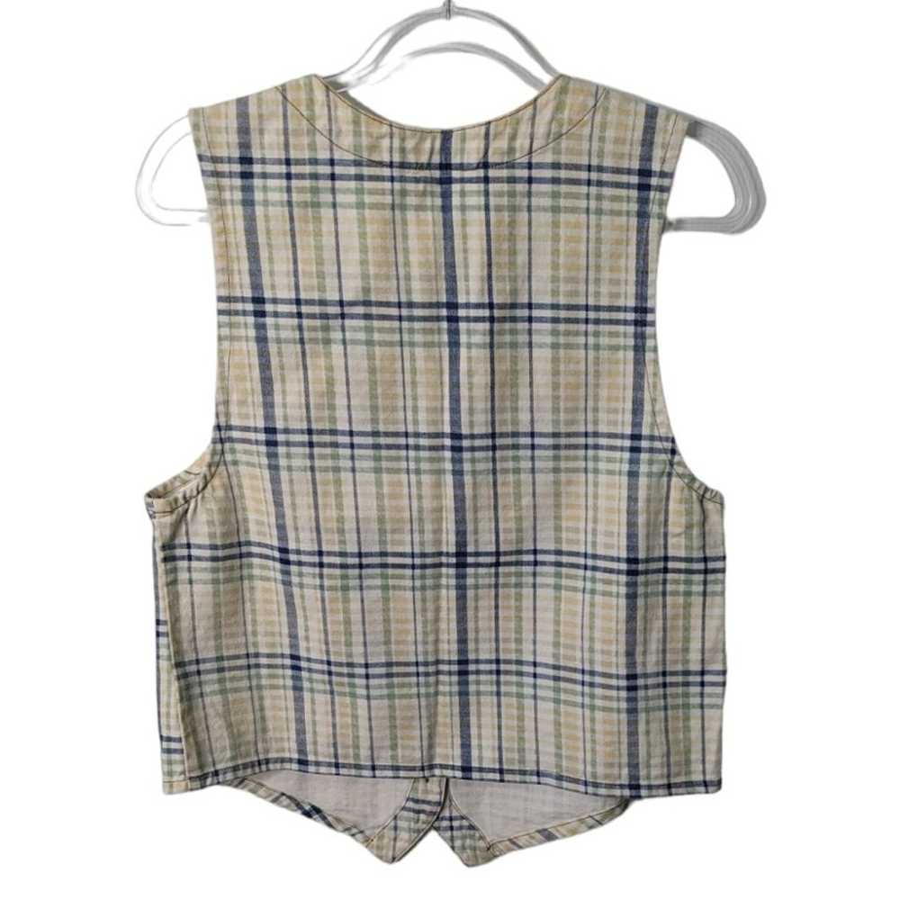 Vintage 90's Cherokee Plaid Striped Print Vest Co… - image 2