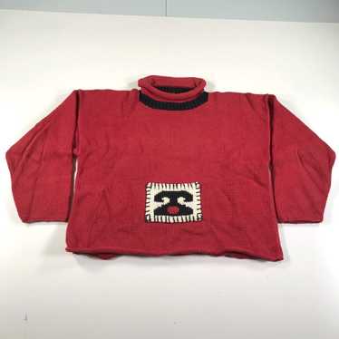 Vintage M Gibson Sweater Womens Large Red Thick K… - image 1