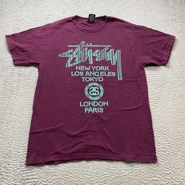 Vintage Stussy Shirt Mens Medium Tribal Tattoo Ba… - image 1