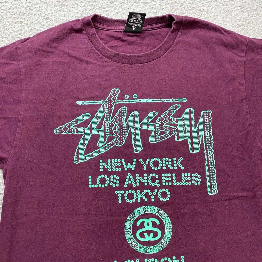 Vintage Stussy Shirt Mens Medium Tribal Tattoo Ba… - image 2