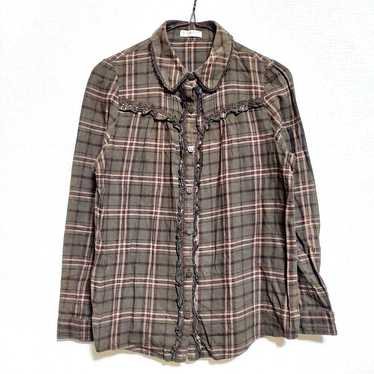 axes femme Long-sleeved Shirt Checkered Pattern D… - image 1