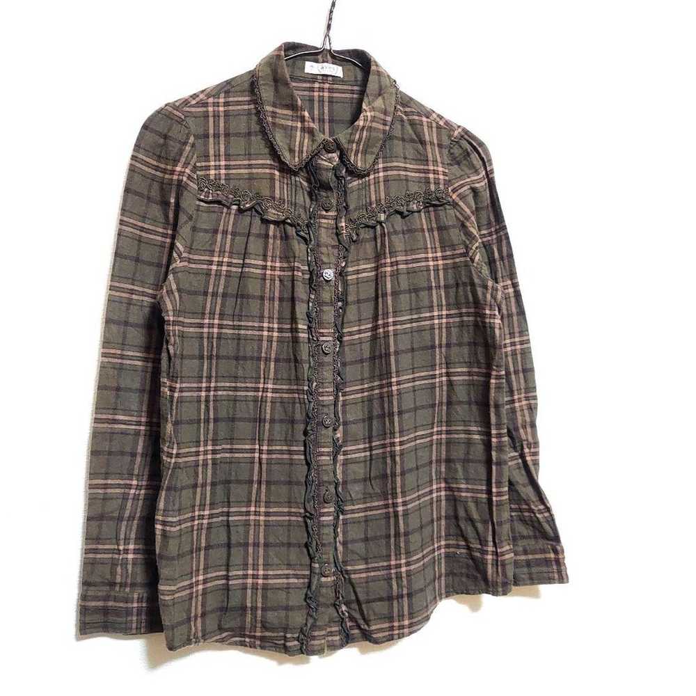 axes femme Long-sleeved Shirt Checkered Pattern D… - image 2