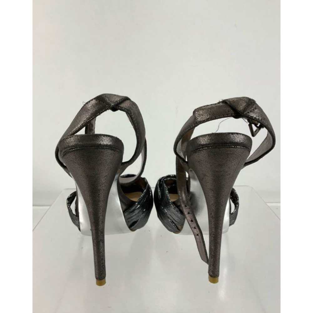 Vintage H By Halston Pewter Metallic Fabric Ankle… - image 3