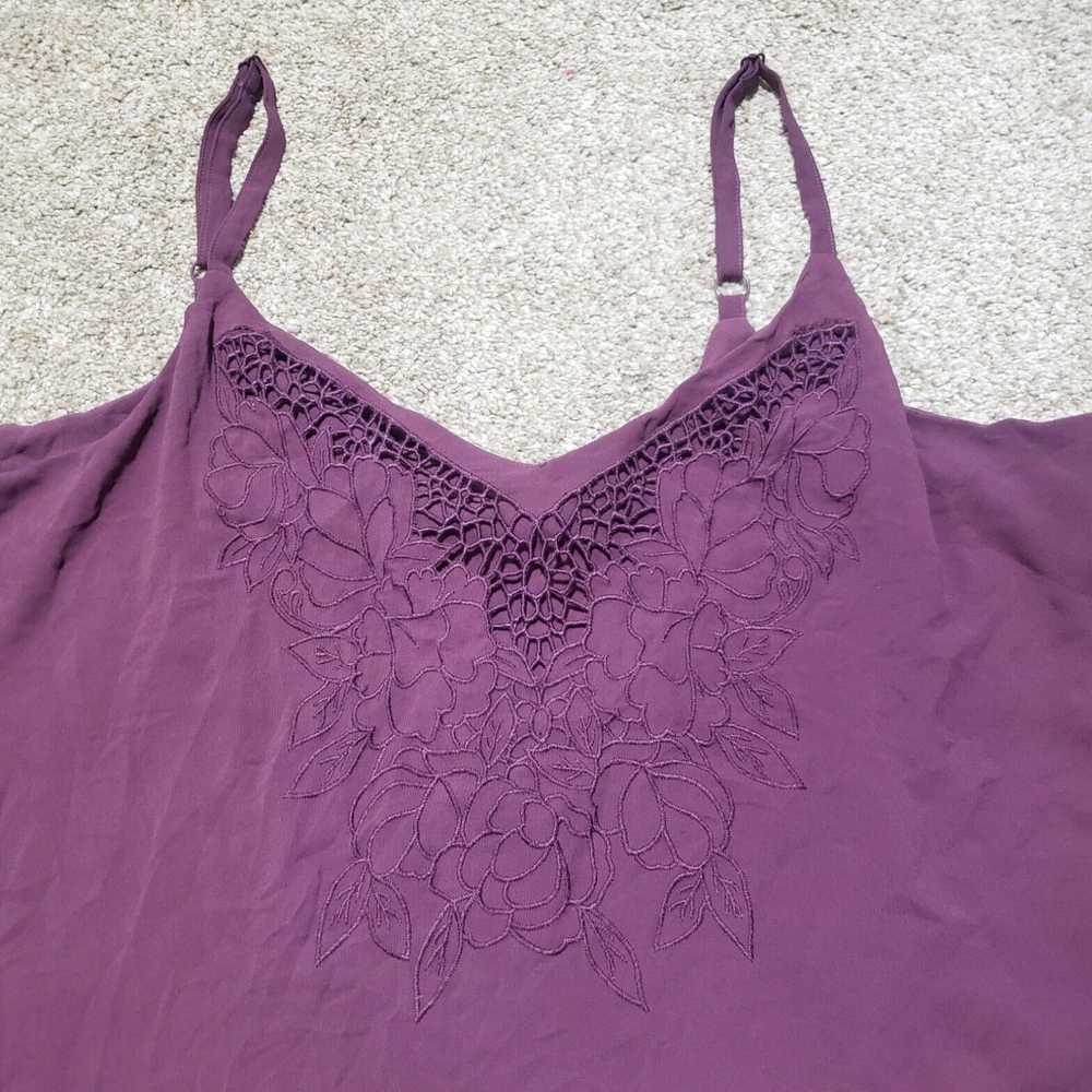 Torrid Torrid Top Solid Purple Lace Scoop Neck Sp… - image 1