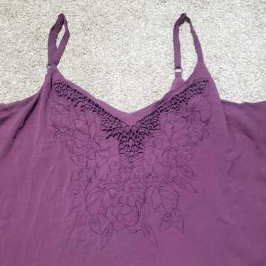 Torrid Torrid Top Solid Purple Lace Scoop Neck Sp… - image 1