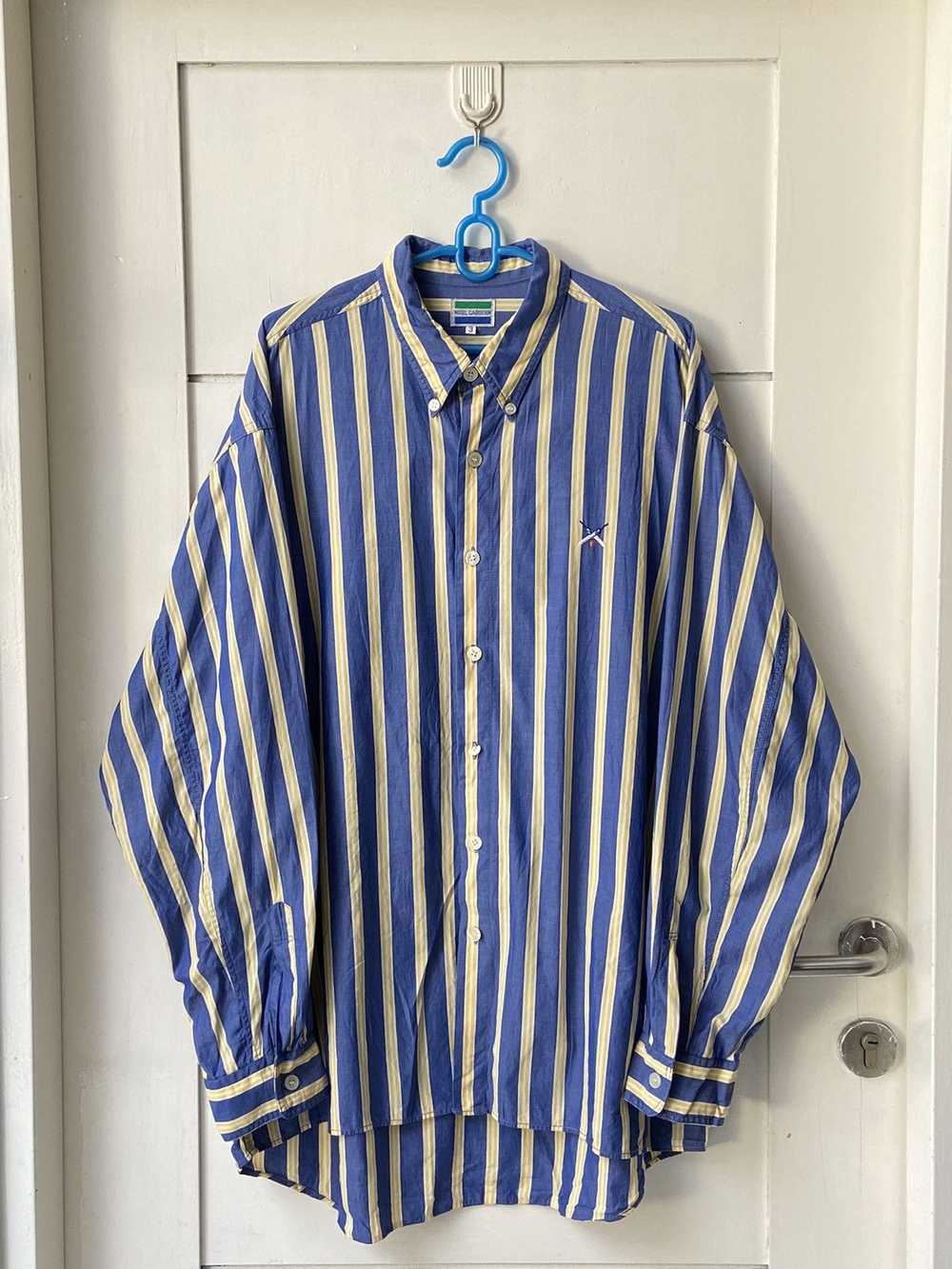 Nigel Cabourn NIGEL CABOURN Blue Striped Shirt - image 1