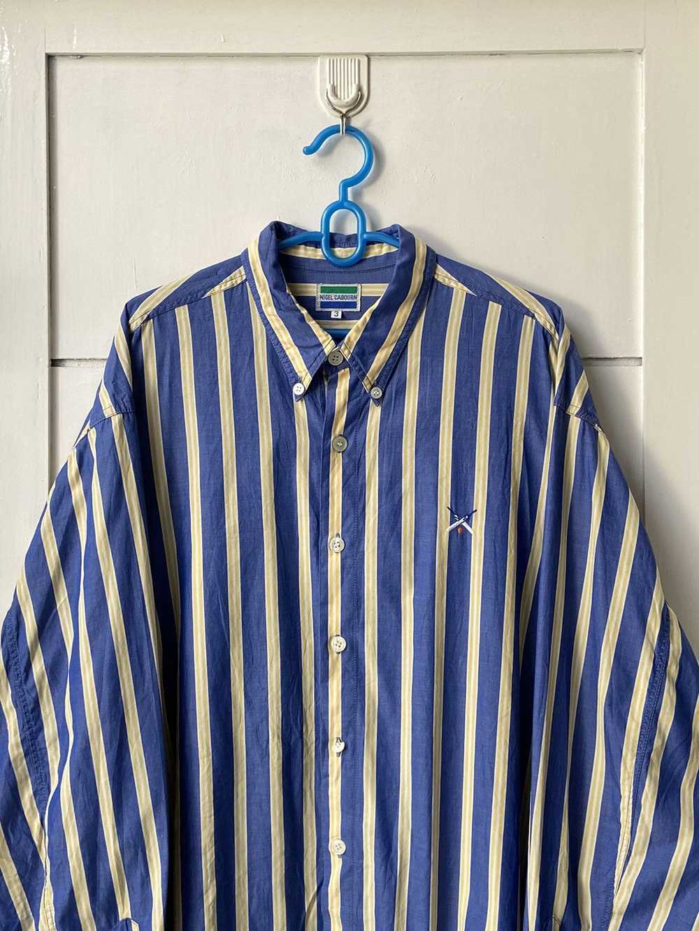 Nigel Cabourn NIGEL CABOURN Blue Striped Shirt - image 2