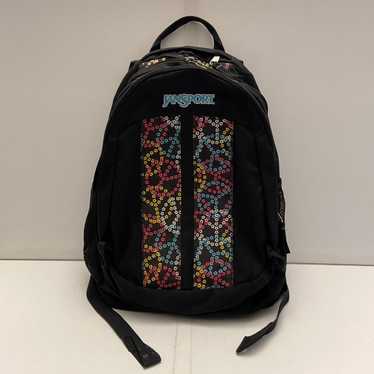 Jansport Jansport Backpack Floral Peace Signs Mul… - image 1