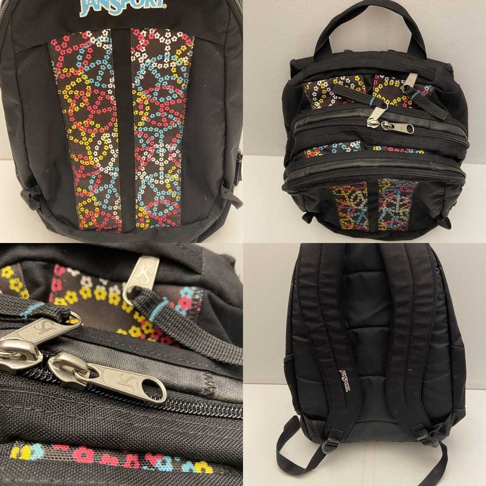 Jansport Jansport Backpack Floral Peace Signs Mul… - image 4