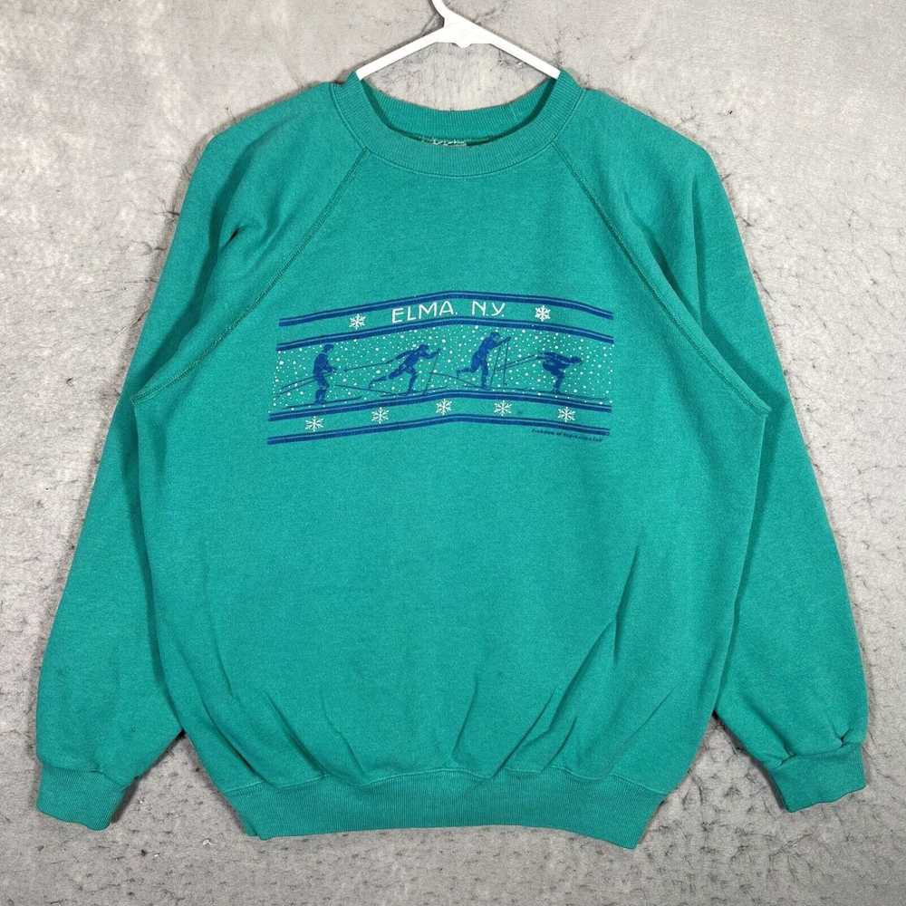 Hanes A1 Vintage 80s Elma NY Ski Sweater Adult La… - image 1