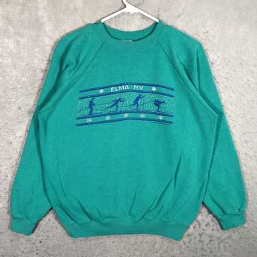 Hanes A1 Vintage 80s Elma NY Ski Sweater Adult La… - image 1