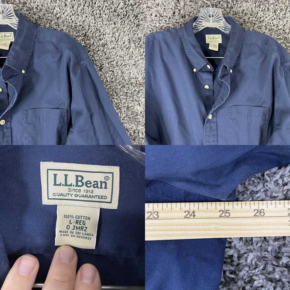 Vintage L. L. Bean Men’s L Blue Button Up Long Sl… - image 4