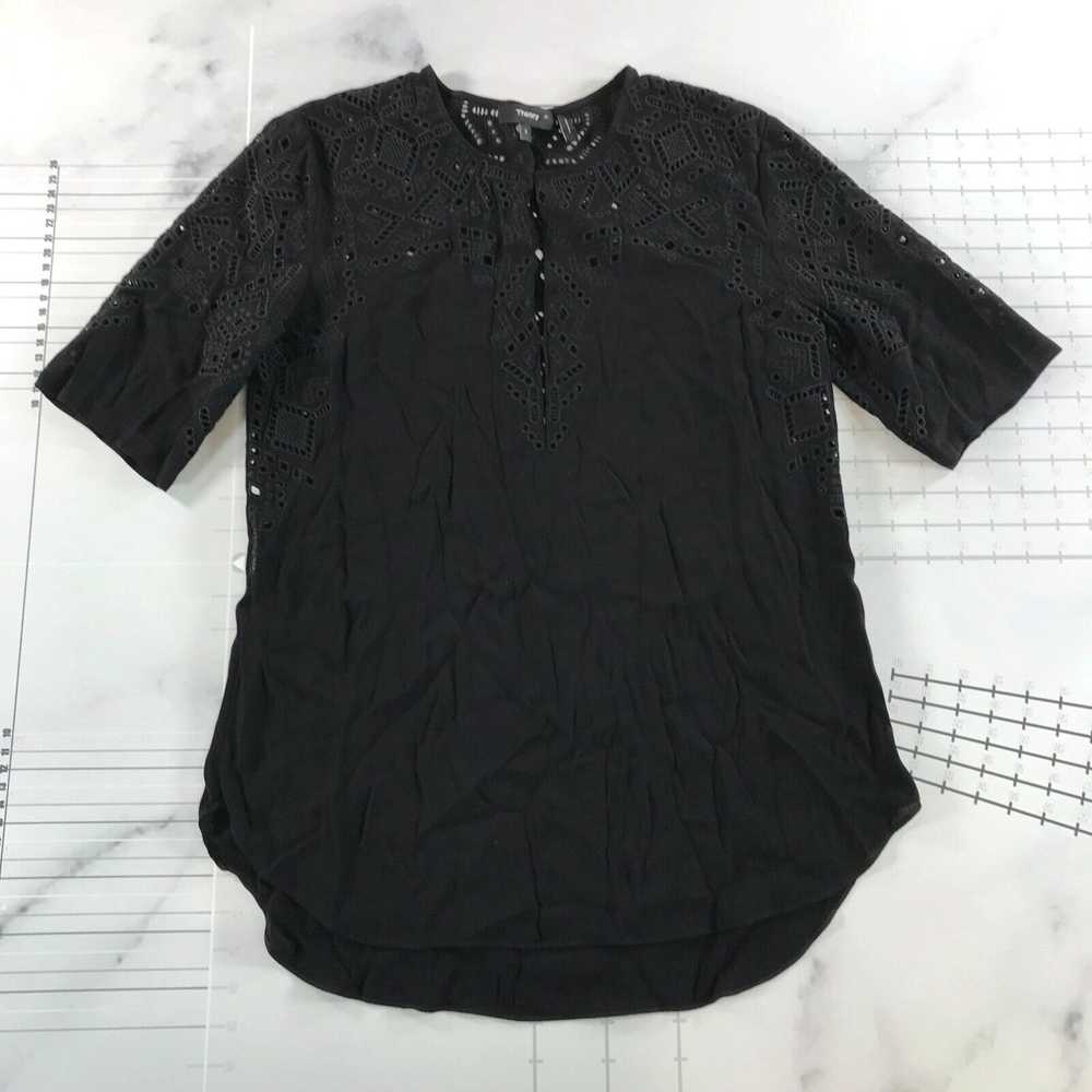 Theory Theory Top Womens Small Black Short Sleeve… - image 1