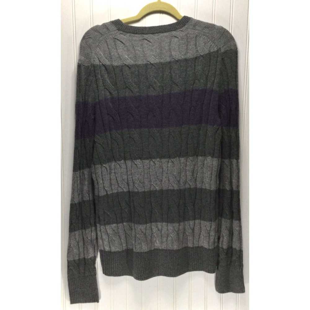 Gap New GAP Mens Size L Striped Cable Knit pullov… - image 2