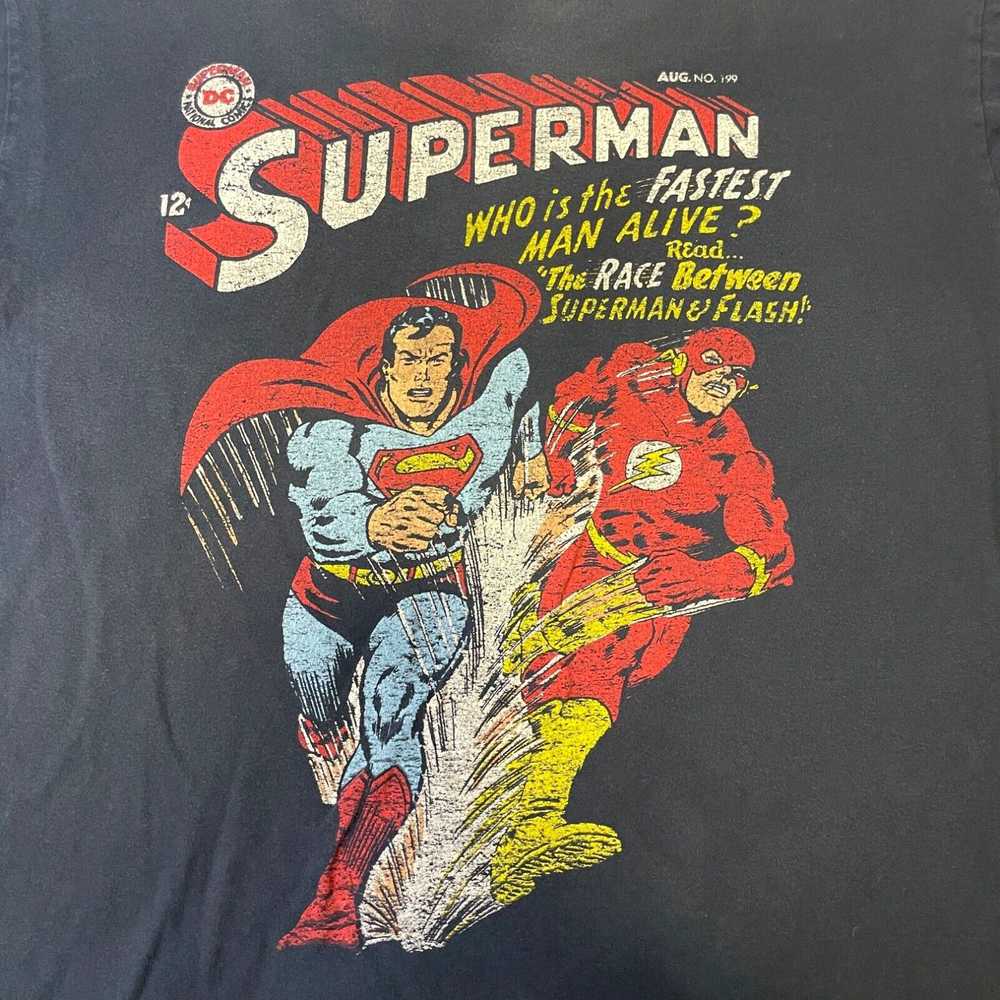 Vintage DC Superman vs Flash T-Shirt L Mens Authe… - image 2