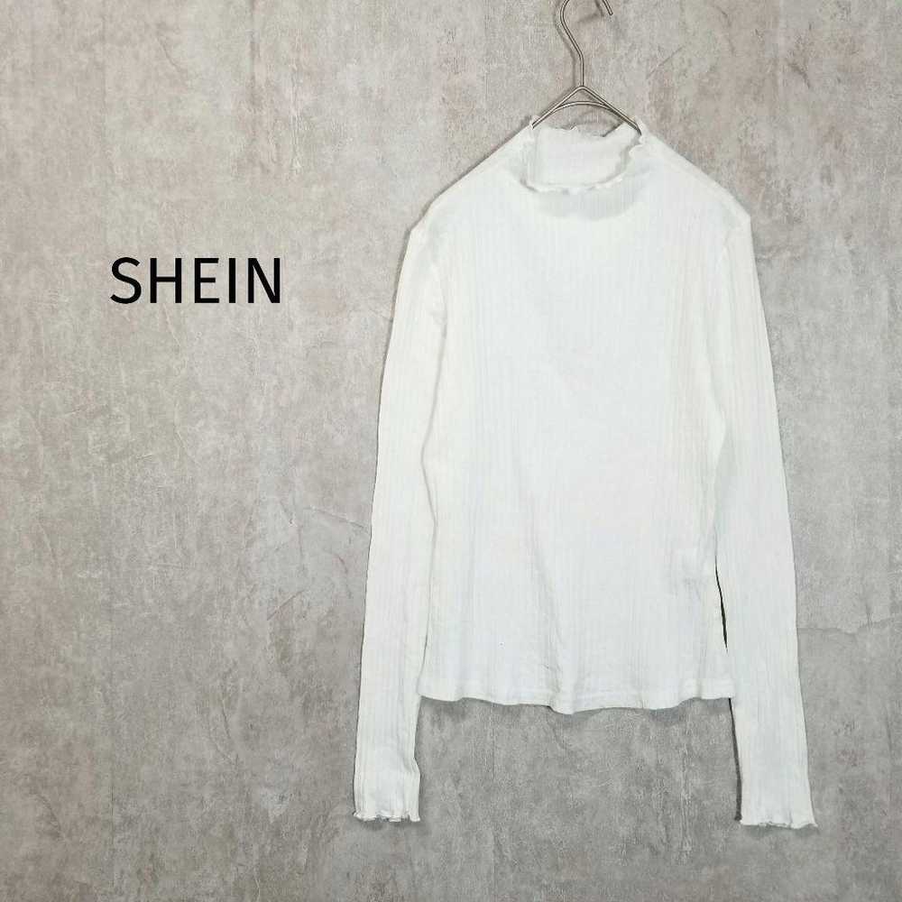 C-IN【US L】Mock Neck Cotton Top White Clean A4492 - image 1