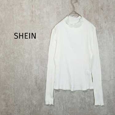 C-IN【US L】Mock Neck Cotton Top White Clean A4492 - image 1