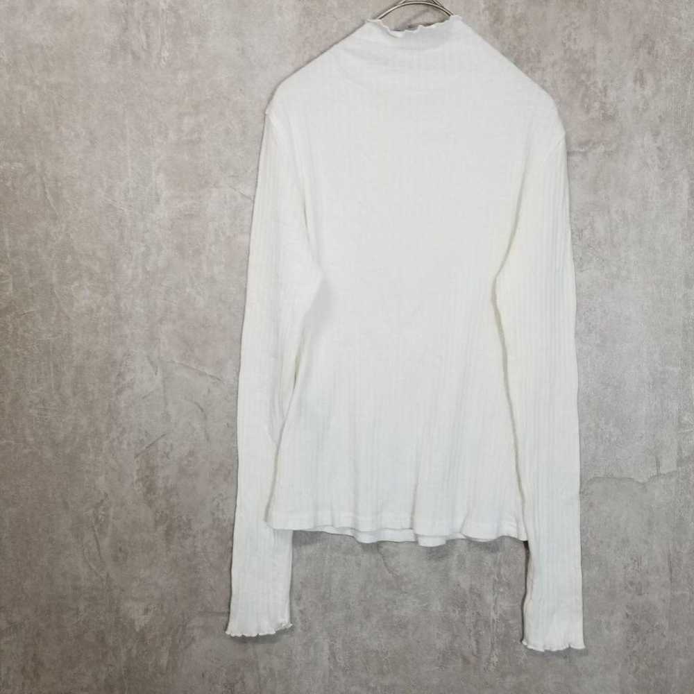 C-IN【US L】Mock Neck Cotton Top White Clean A4492 - image 8