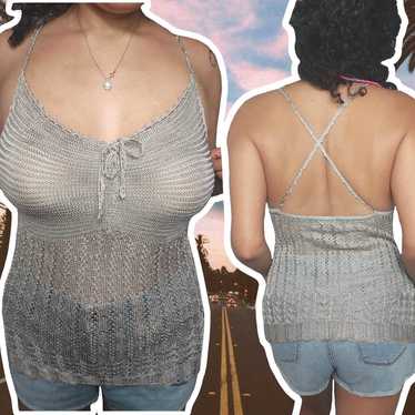 Vintage 2000 crochet grey camisole "SanJrine "