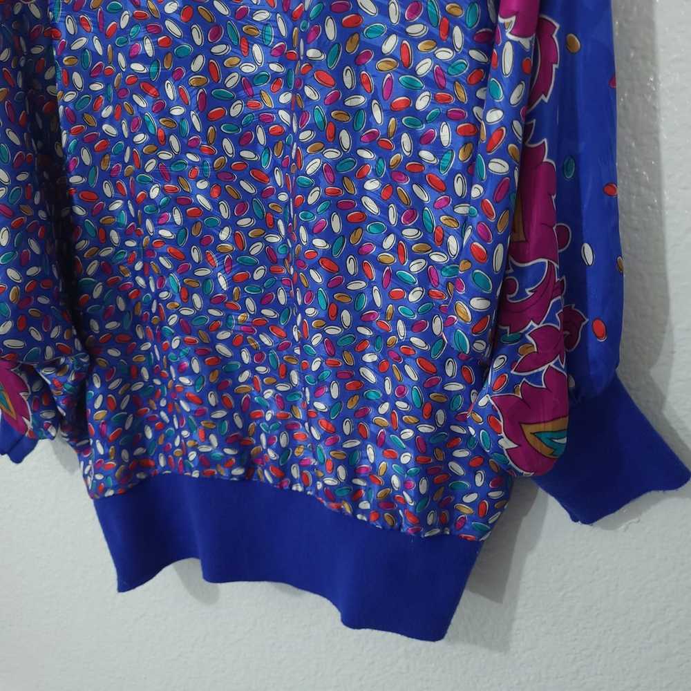 Vintage 80s Blouse Evanna Womens Large Multicolor… - image 5