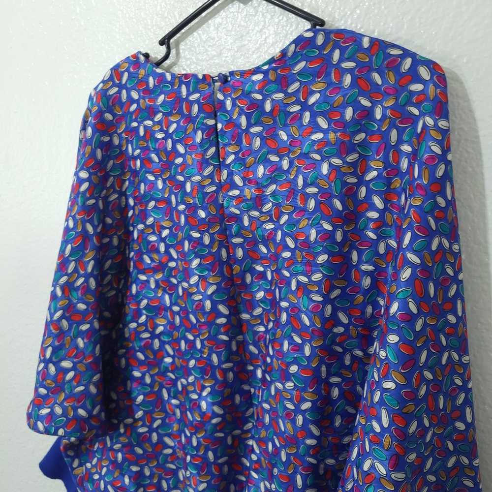 Vintage 80s Blouse Evanna Womens Large Multicolor… - image 9