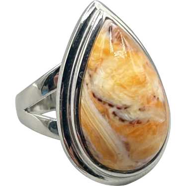 Caramel Botswana Agate Stone Sterling Silver 925 Ring Size 7 newest