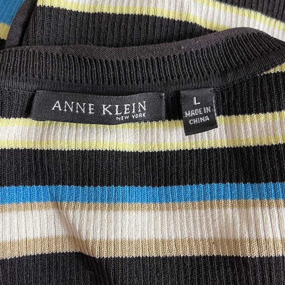 90s ANNE KLEIN Vintage Striped Ribbed Sleeveless … - image 3