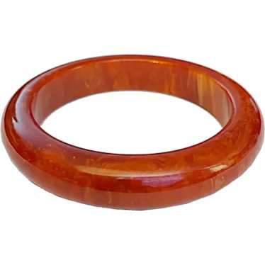 Bakelite, Paprika Color Marbled Bangle Bracelet